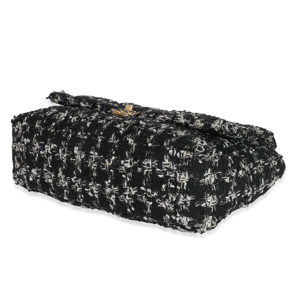 Chanel Black White Metallic Houndstooth Tweed Chanel 19 Maxi Flap Bag - Picture 7 of 7